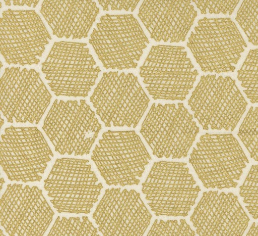 [MOD-48416-11M] Bee Garden Honeycomb Geometric Metallic Porcelain by Gingiber for Moda Fabrics