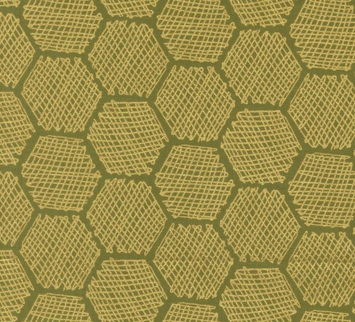 [MOD-48416-12M] Bee Garden Honeycomb Geometric Metallic Ivy by Gingiber for Moda Fabrics