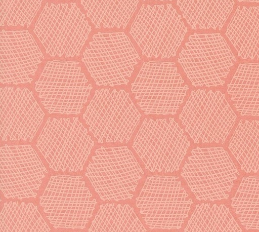 [MOD-48416-16] Bee Garden Honeycomb Geometric Carnation by Gingiber for Moda Fabrics