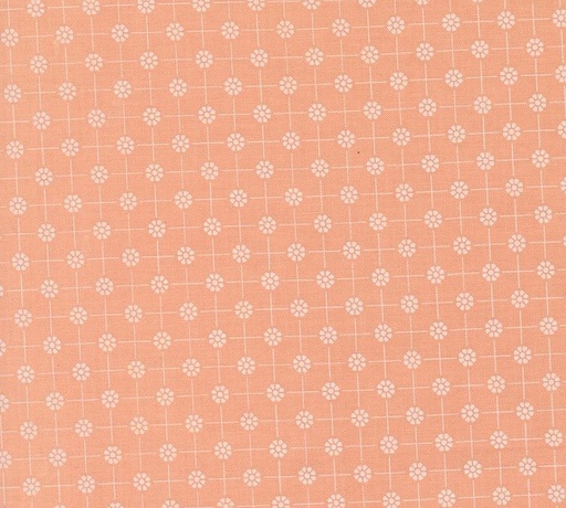[MOD-31755-19] Cottage Charm Pixie Dots Flower Grid Peach by My Sew Quilty Life for Moda Fabrics