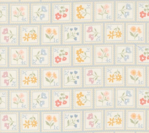 [MOD-31751-21] Cottage Charm Sweet Stamps Powder Blue by My Sew Quilty Life for Moda Fabrics