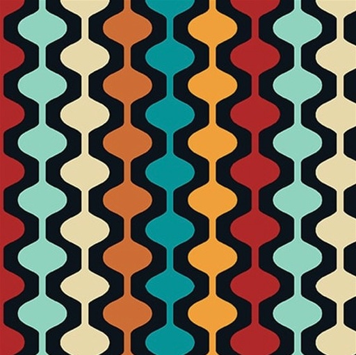 [BLAN-3763-99] Cruisin' The Open Road Retro Geo Stripe Black by Urban Essence Designs for Blank Quilting
