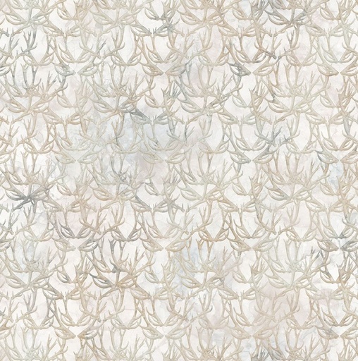 [NOR-27590-10] Highland View Antlers White by Deborah Edwards & Melanie Samra for Northcott Fabrics