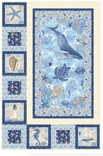 [PP-CobaltSeas] Cobalt Pristine Seas Quilt Kit by Henry Glass