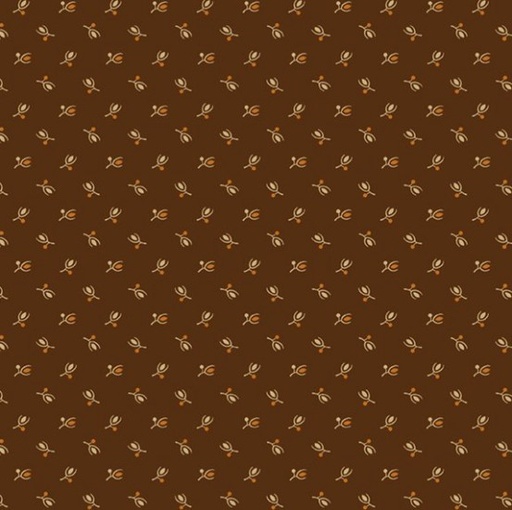 [MB-220313-BRWN] Paula's Companions II Buds Brown By Paula Barnes For Marcus Fabrics