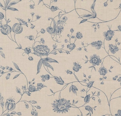 [MOD-13973-15] Sacre Bleu Pivoine Florals Smoke French Blue by French General for Moda Fabrics