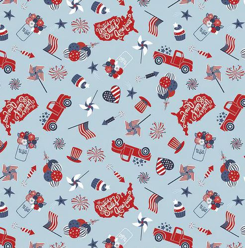 [RB-C15710-Sky] Stars & Stripes Forever Main Sky from Riley Blake