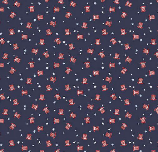 [RB-C15715-Navy] Stars & Stripes Forever Hats Navy from Riley Blake