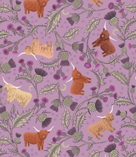 [LAI-A873-C] Highland Cow and Thistle Heather from Lewis & Irene