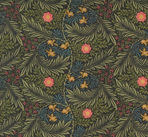 [MOD-8395-17] Morris Manor Larkspur Florals Ebony by Barbara Brackman for Moda Fabrics
