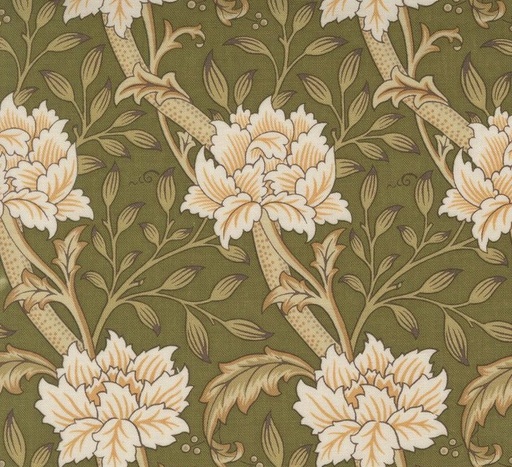 [MOD-8391-12] Morris Manor Hammersmith Florals Sage by Barbara Brackman for Moda Fabrics