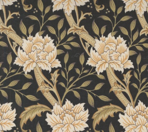 [MOD-8391-15] Morris Manor Hammersmith Florals Ebony by Barbara Brackman for Moda Fabrics