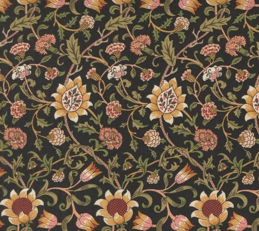 [MOD-8392-15] Morris Manor Evenlode Florals Ebony by Barbara Brackman for Moda Fabrics