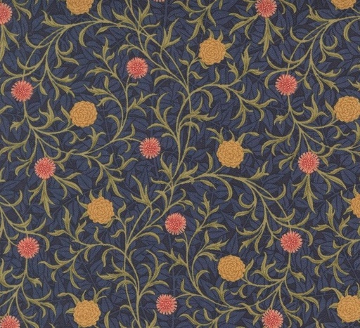 [MOD-8393-14] Morris Manor Scroll Florals Twilight by Barbara Brackman for Moda Fabrics