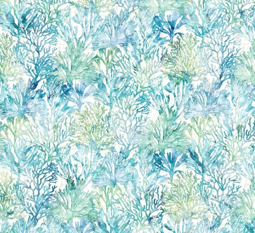 [NOR-28125-10] Deep Blue Coral White by Deborah Edwards & Melanie Samra for Northcott Fabrics