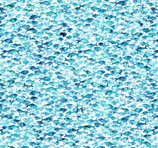 [NOR-28123-10] Deep Blue Multi Fish LB by Deborah Edwards & Melanie Samra for Northcott Fabrics