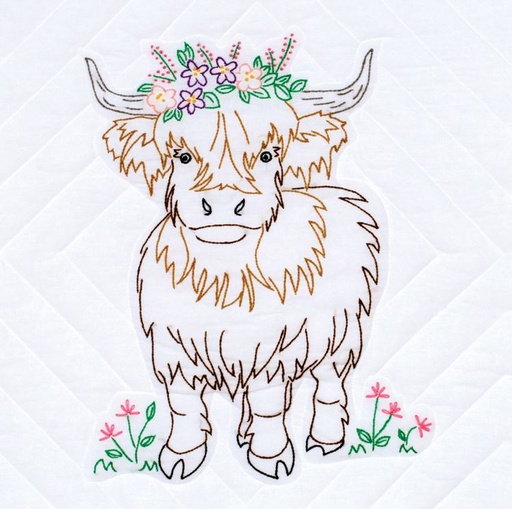 [JD-732-973] Highland Cow 18 Inch Quilt by Jack Dempsey