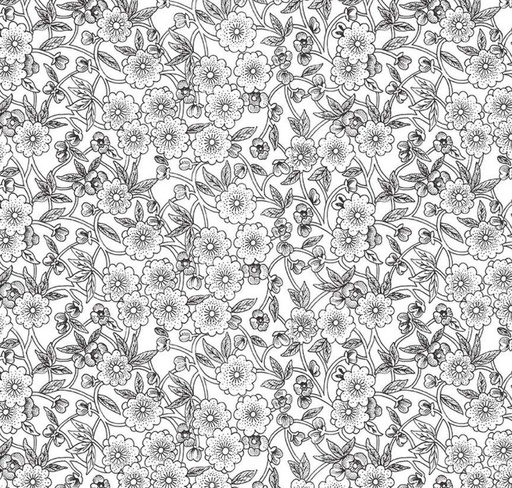 [RB-15692-WHT] Sewing Seeds III Porcelain Petals White by J. Wecker Frisch for Riley Blake Designs