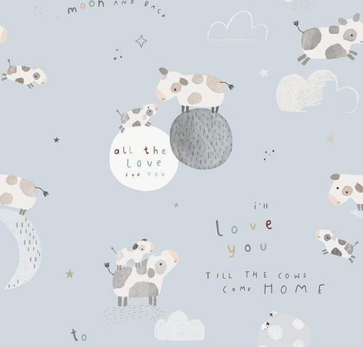 [RB-16110-BLUE] Flannel Till the Cows Come Home Main Blue from Riley Blake Designs