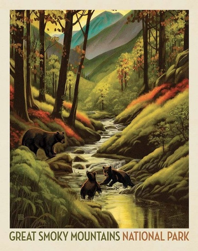 [RB-16132-PNL] National Parks Great Smoky Mountains National Park Poster Panel by Anderson Design Group for Riley Blake Designs