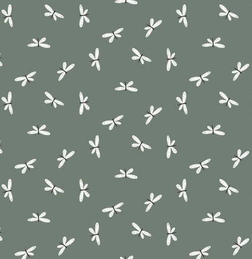 [NOR-90983-78] Charmwood Dragonflies Spruce by Bernadett Urbanovics for Figo Fabrics