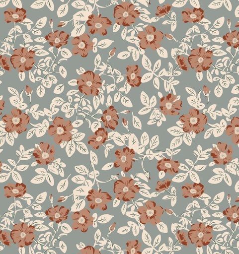 [NOR-90984-74] Charmwood Floral Green by Bernadett Urbanovics for Figo Fabrics