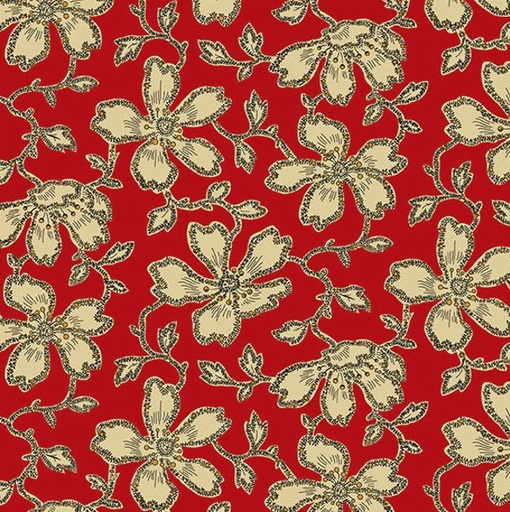 [AND-5311-R] Carolina Vermicular Floral Red by Jo Morton for Andover Fabrics