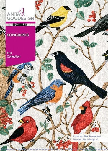 [AG-156AGHD] Songbirds Full Machine Embroidery Collection from Anita Goodesign