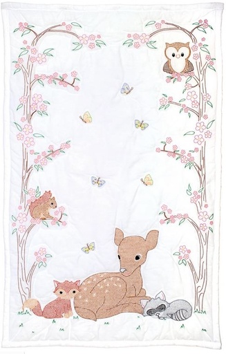 [JD-4060-934] Deer & Friends Quilt Crib Top from Jack Dempsey