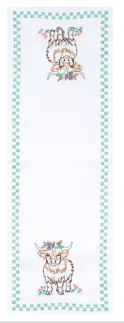 [JD-560-973] Highland Cow Table Runner from Jack Dempsey