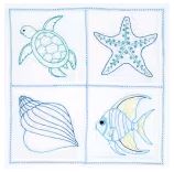 [JD-732-764] Beach 18 Inch Quilt Blocks Hand Embroidery Pattern from Jack Dempsey Inc