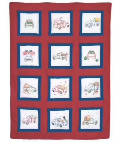 [JD-737-882] Trucks for All Seasons 9 Inch Theme Quilt Blocks from Jack Dempsey