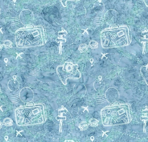 [RB-23220-291] Expressions Batiks Places You'll Go Luggage Baby Blue from Riley Blake Designs