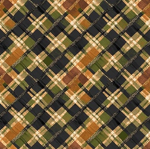 [HG-1814-93] Forest Floor Abstract Plaid Multi by Barb Tourtillotte for Henry Glass Fabrics
