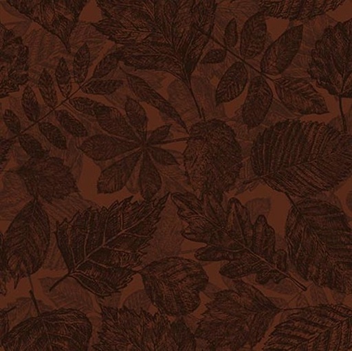 [HG-1815-33] Forest Floor Moonstone Leaves Brown by Barb Tourtillotte for Henry Glass Fabrics
