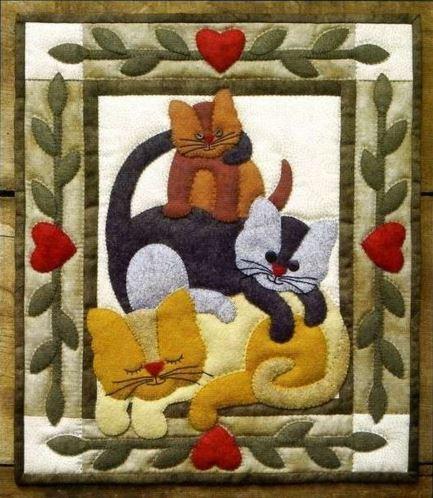 [RGRE-K0712] Cat Stack Wall Quilt Kit from Rachel's of Greenfield