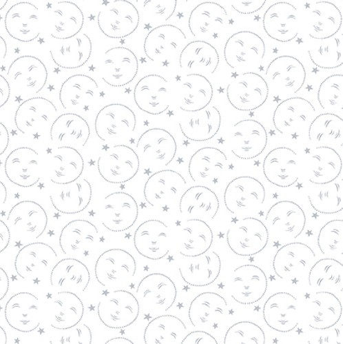 [HG-1680-01] Quilter's Flour VI Moon Faces White on White from Henry Glass Fabrics