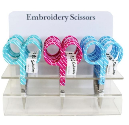 [AL-6340-21] Pin Stripes Scissors 3 1/2 Embroidery from Allary