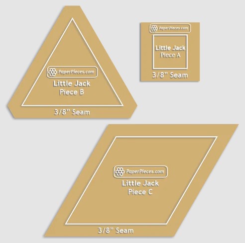 [PPS-LTLJCK-038] Little Jack 3 Piece Acrylic Fabric Cutting Template Set from Paper Pieces