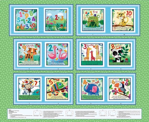 [BLAN-3871P-66] Zoo Crew Crew Zoo Book Panel by Lindey Sagar for Blank Quilting
