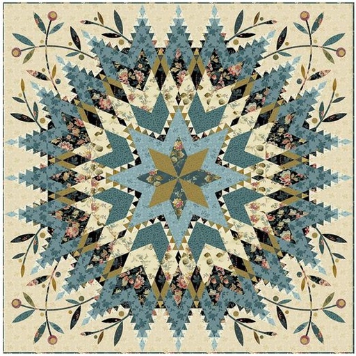 [PP-DahliaStarK] Dahlia Star Quilt Kit by Laundry Basket Designs