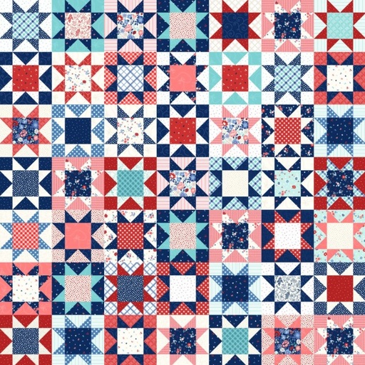 [MAY-10848-Z] Star-Spangled Beauty Star Quilt Multi by Kimberbell for Maywood Studio