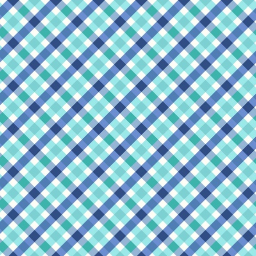 [MAY-10847-BQ] Star-Spangled Beauty Bias Gingham Blue/Aqua by Kimberbell for Maywood Studio