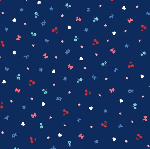 [MAY-10843-N] Star-Spangled Beauty Teeny Tinys Navy by Kimberbell for Maywood Studio