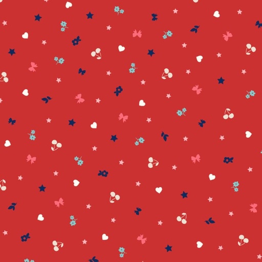 [MAY-10843-R] Star-Spangled Beauty Teeny Tinys Red by Kimberbell for Maywood Studio