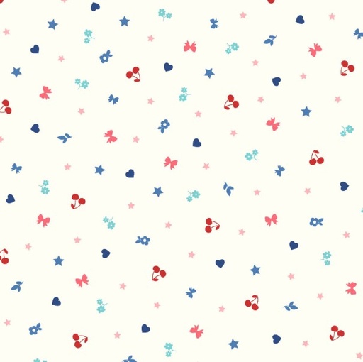 [MAY-10843-E] Star-Spangled Beauty Teeny Tinys Soft White by Kimberbell for Maywood Studio