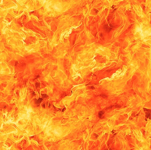 [BLAN-4097-33] Fire Alarm Flames Orange by Paul Walsh for Blank Quilting