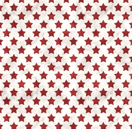 [PB-5762-ER] Farmhouse Americana Set Stars Cream/Red by Cindy Jacobs for P&B Textiles