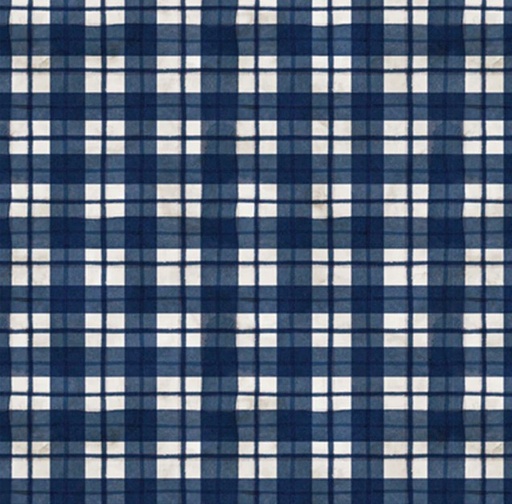 [PB-5763-N] Farmhouse Americana Patriotic Plaid Navy by Cindy Jacobs for P&B Textiles