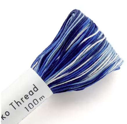 [ST-100v-151] Sashiko Thread Large Skein Variegated Blue and Aqua
